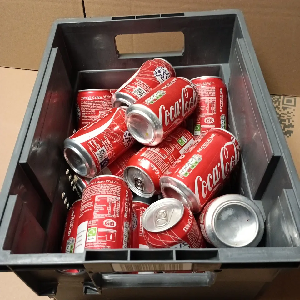 TOTE OF APPROXIMATELY 15 COCA COLA 330ML CANS