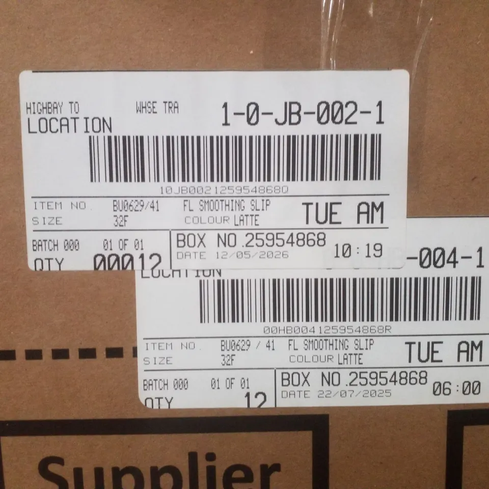 BOX CONTAINING APPROXIMATELY 12 BRAND NEW FIGLEAVES LATTE SMOOTHING SLIPS - SIZE 32F
