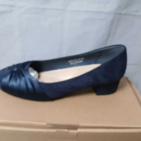 SPOT ON NAVY SUEDE KNOT-DETAIL PUMPS, WOMEN'S SHOES, UK4 (EU37)