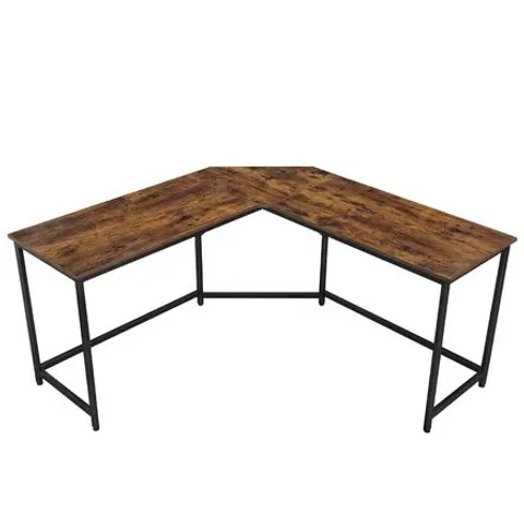 BOXED VASAGLE L SHAPE DESK - RUSTIC BROWN