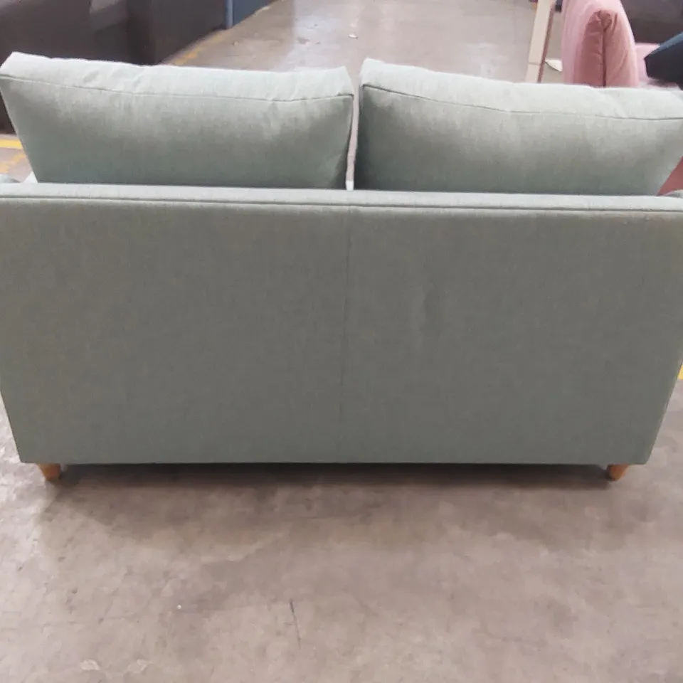 QUALITY DESIGNER FABRIC UPHOLSTERED SOFA - LIGHT BLUE