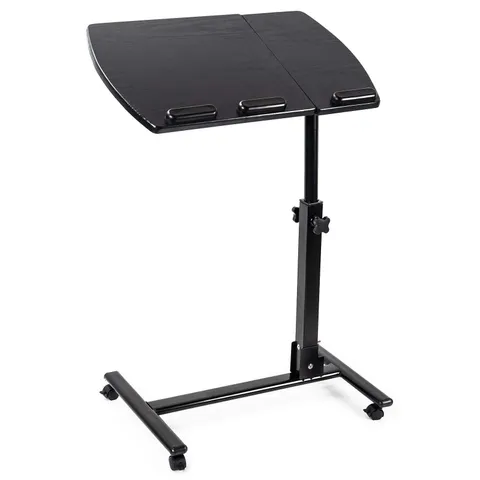 BOXED DISPLAY4TOP PORTABLE TILTING MOBILE LAPTOP COMPUTER DESK, HEIGHT-ADJUSTABLE FROM 60CM - 90CM,360° SWIVEL AND 180° TILT - BLACK