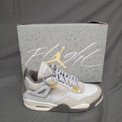BOXED PAIR OF AIR JORDAN 4 RETRO SE PHOTON DUST/PALE VANILLA UK SIZE 8