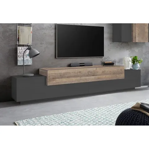 BOXED AVIYANSH TV STAND AND ENTRAITENMENT FOR TVS UP TO 88" - ANTHRACITE/OAK (2 BOXES)