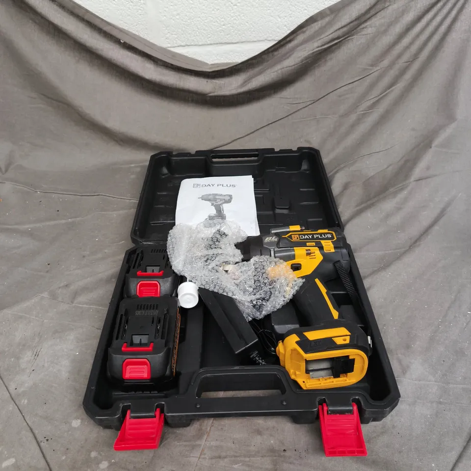 DAY PLUS CORDLESS IMPACT WRENCH LITHIUM BATTERY IN BLACK CASE