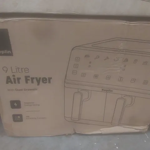 BOXED KEPLIN 9L AIRFRYER WITH DUAL DRAWERS