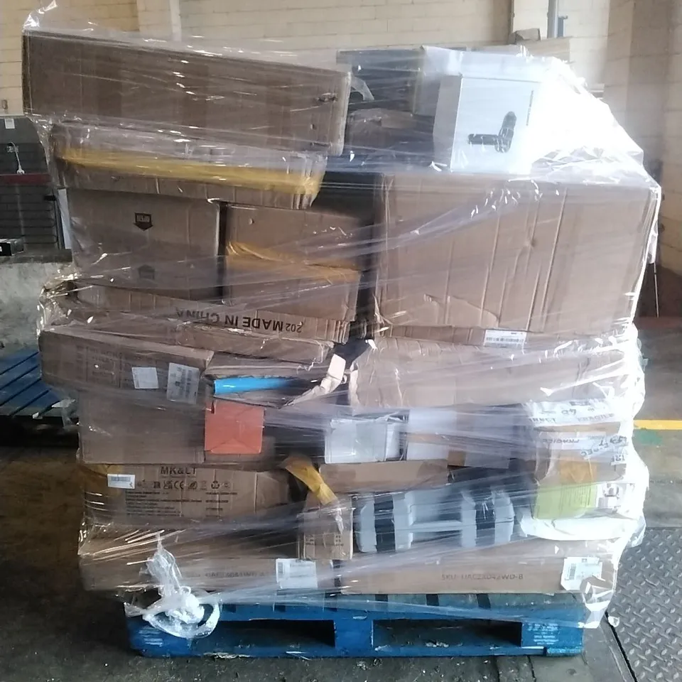 PALLET TO CONTAIN SEWING MACHINE,VACUUM CLEANER, SOOTHING SWING CHAIR AND OTHER ASSORTED ITEMS...