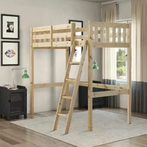 BOXED GOODWOOD HEAVY DUTY HIGH SLEEPER PINE BUNK BED (2 BOXES)