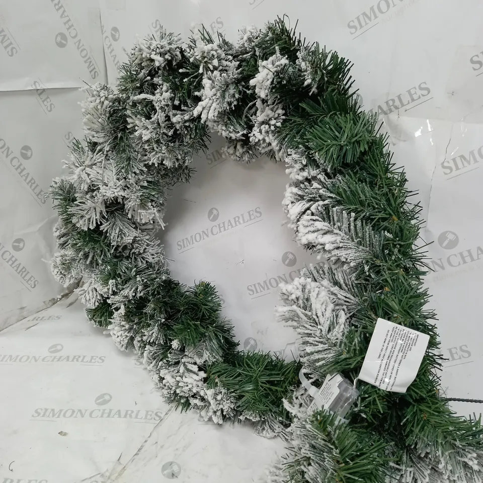 BOXED 6FT PRE LIT EMPEROR FLOCKED GARLAND RRP £44.99