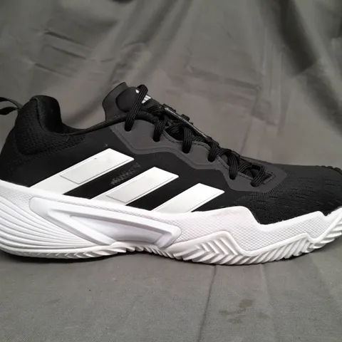 ADIDAS BARRICADE BLACK TRAINERS - UK 7 1/2