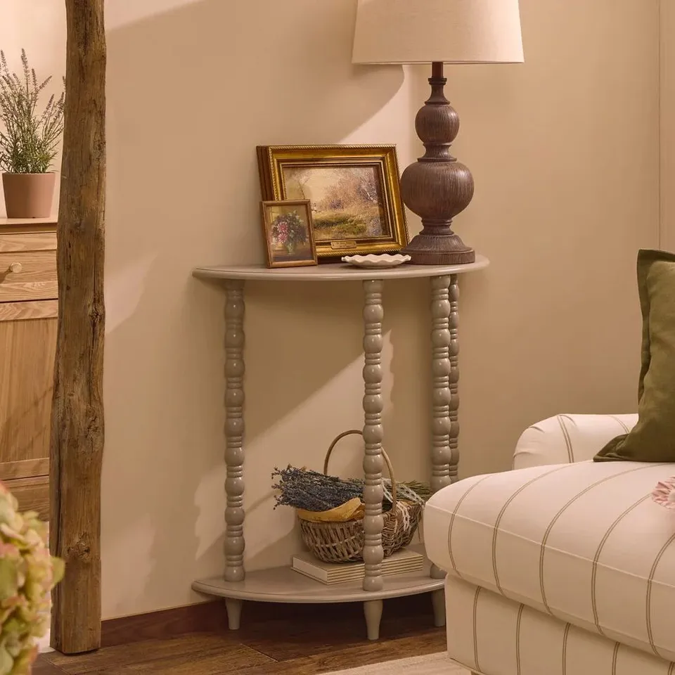 BOXED DUSK BONNIE BOBBIN CONSOLE TABLE - TAUPE (1 BOX)