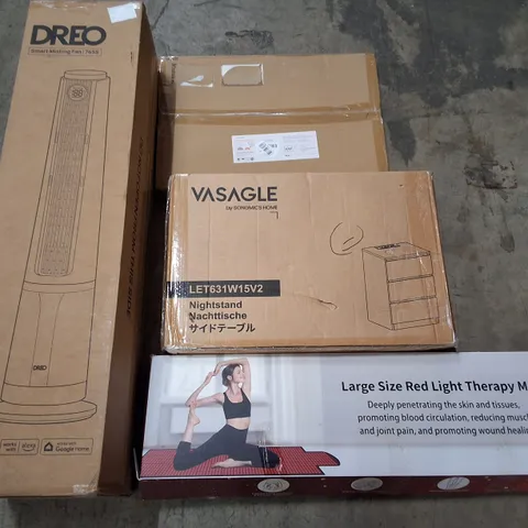 PALLET CONTAINING ASSORTED PRODUCTS INCLUDING SMART MISTING FAN, 3PCS PICTURE FRAME SET, NIGHTSTAND & RED LIGHT THERAPY MAT