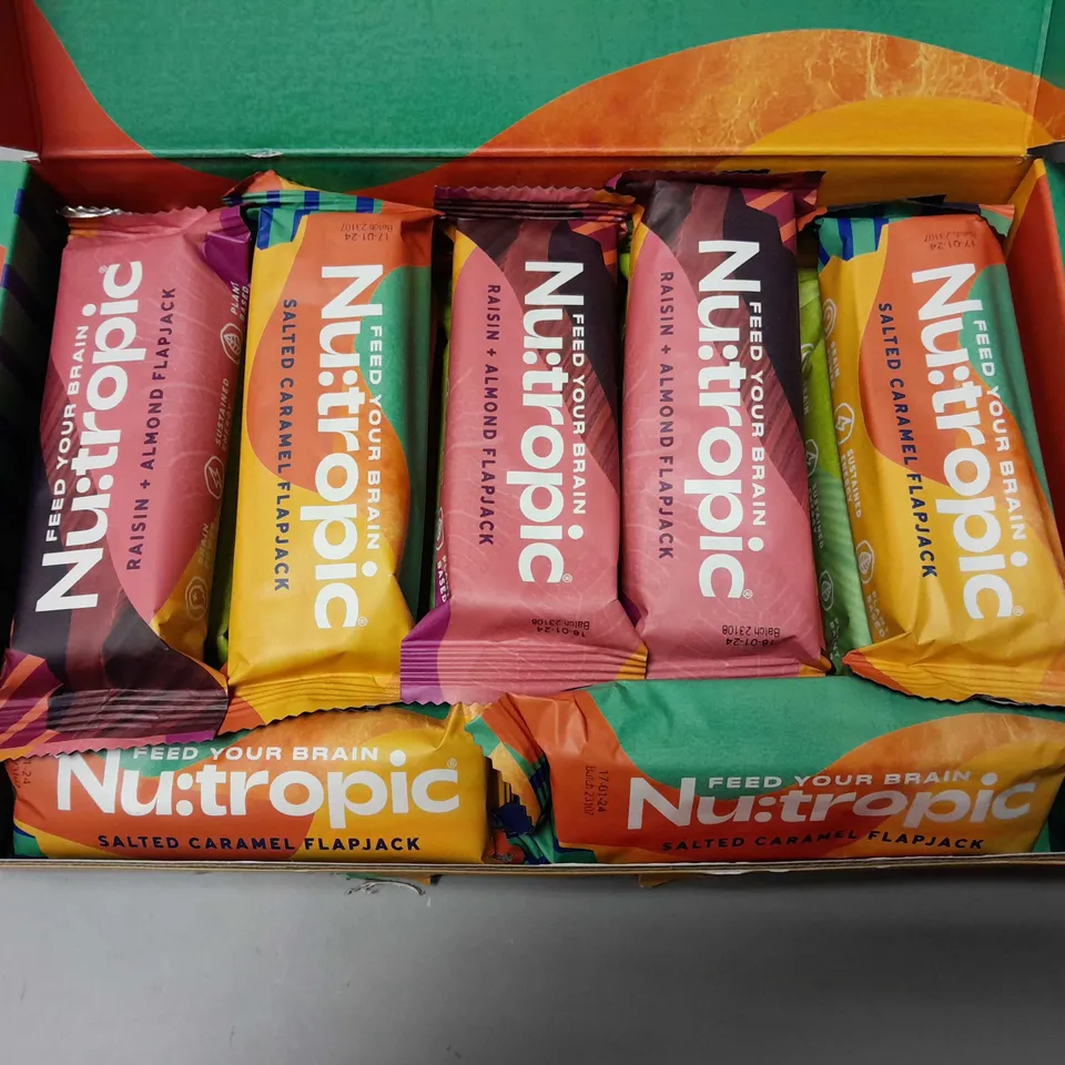 APPROXIMATELY 12 NU:TROPIC FLAPJACKS (APPLE+CINNAMON, RAISIN+ALMOND, SALTED CARAMEL)