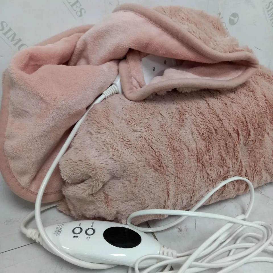 COZEE HOME VELVET SOFT HEATED BLANKET IN PINK