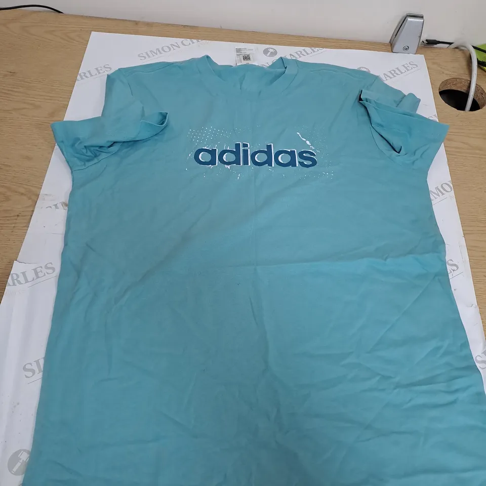 TURQUOISE ADIDAS T-SHIRT SIZE 8-10