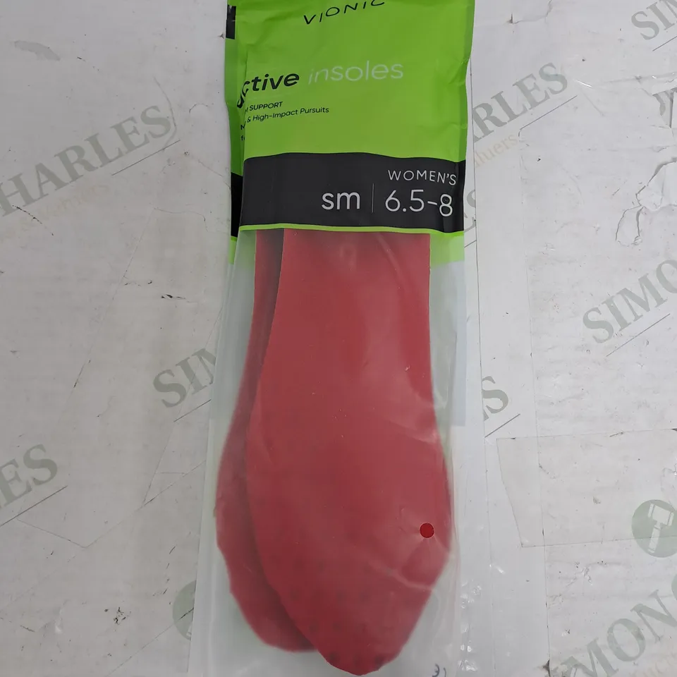 VIONIC ACTIVE INSOLES IN RED WOMENS 6.5-8