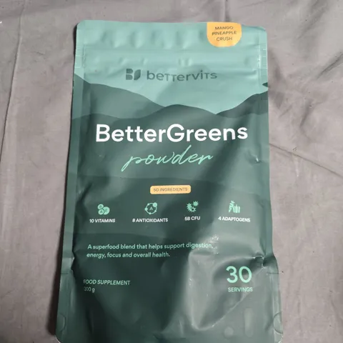 BETTERVITS BETTER GREENS POWDER FOOD SUPPLEMENT - MANGO PINEAPPLE CRUSH - 300G