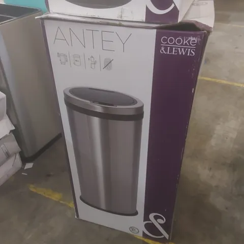 BOXED COOKE & LEWIS ANTEY STAINLESS STEEL TOUCH PEDAL BIN 30L