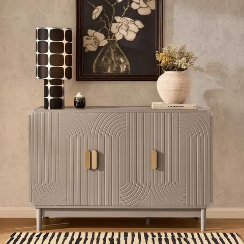 BOXED DUSK MARNIE 3 DOOR SIDEBOARD - TAUPE (1 BOX)