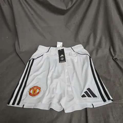 MANCHESTER UNITED ADIDAS OFFICIAL FOOTBALL SHORTS SMALL WITH TAGS