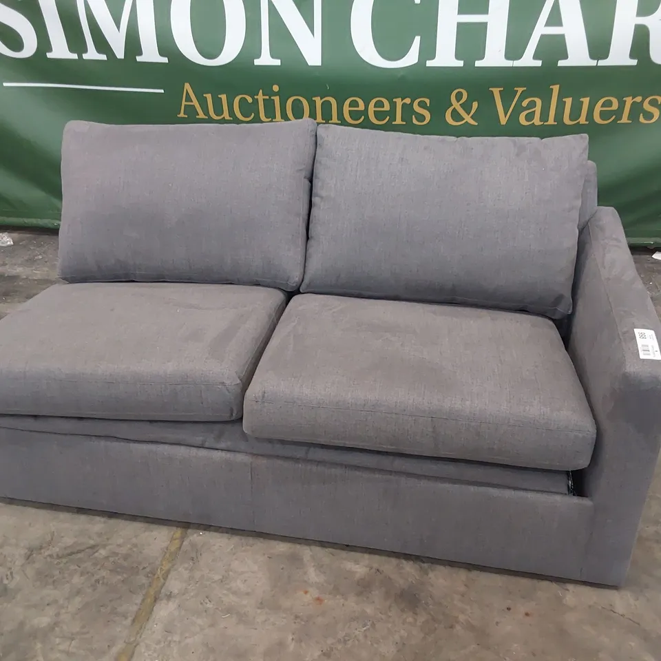 METAL ACTION SOFA BED SECTION GREY FABRIC 