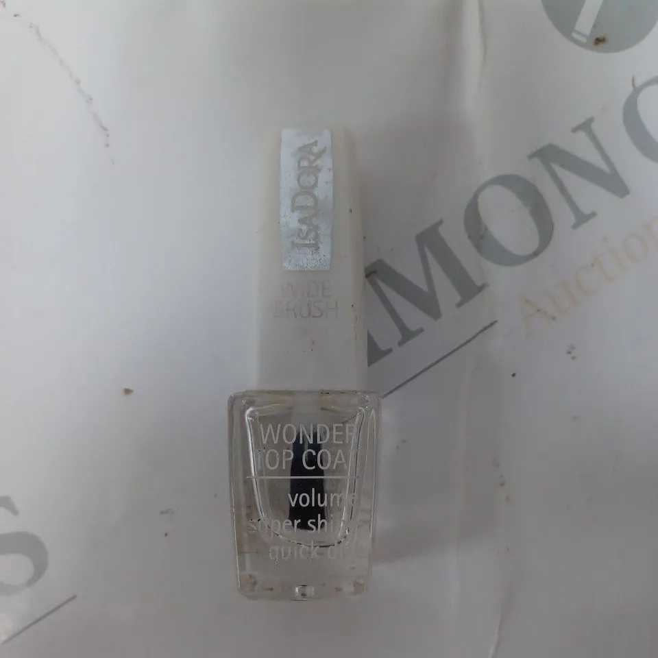 BOX OF APPROX 25 ISA DORA WIDE BRUSH WONDER TOP COAT NAIL POLISH - 694 WONDER TOP COAT. 