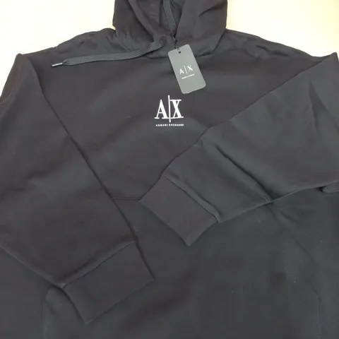 ARMANI EXCHANGE A|X BLACK HOODIE SIZE XL
