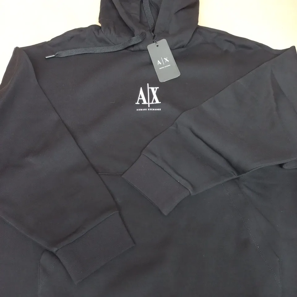 ARMANI EXCHANGE A|X BLACK HOODIE SIZE XL
