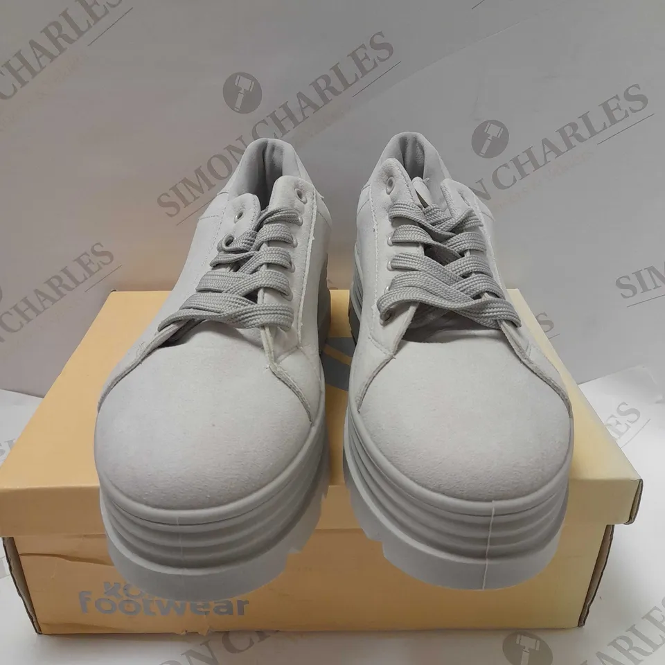 KOI YUMI LAYERED GREY SUEDE CHUNKY TRAINERS - SIZE 7