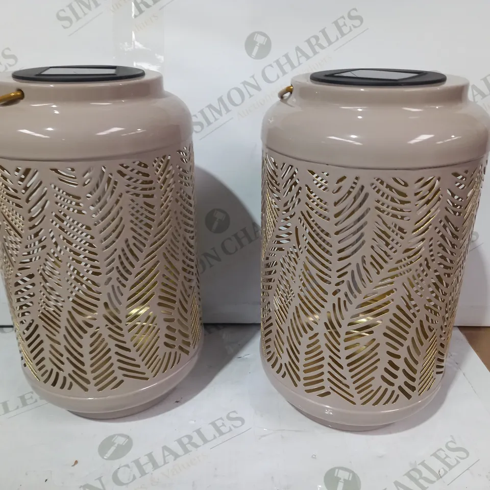 GARDEN REFLECTIONS SET OF 2 PATTERNED SOLAR LANTERNS