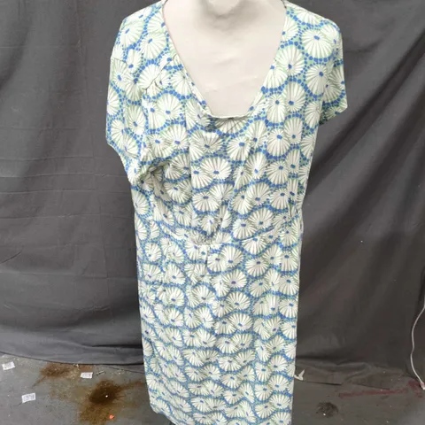 WHITE STUFF TALLIE JERSEY DRESS – GREEN MULTI PRINT, UK 18P