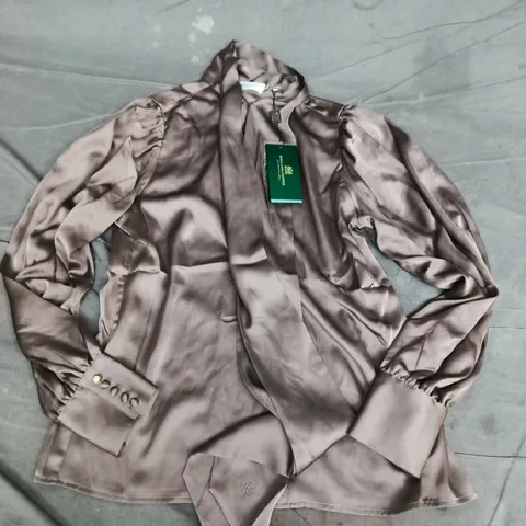 HOLLAND COOPER ARIELLA BLOUSE IN TRUFFLE - SIZE 10