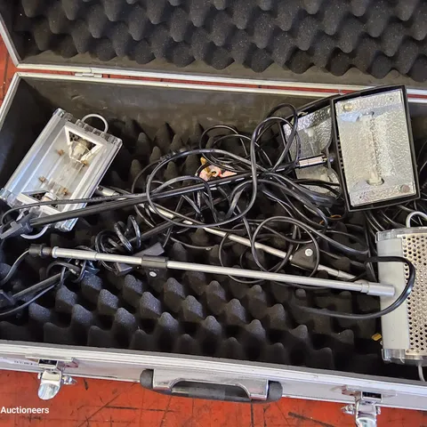 FOUR 240V FLOODLIGHTS IN FLIGHT CASE
