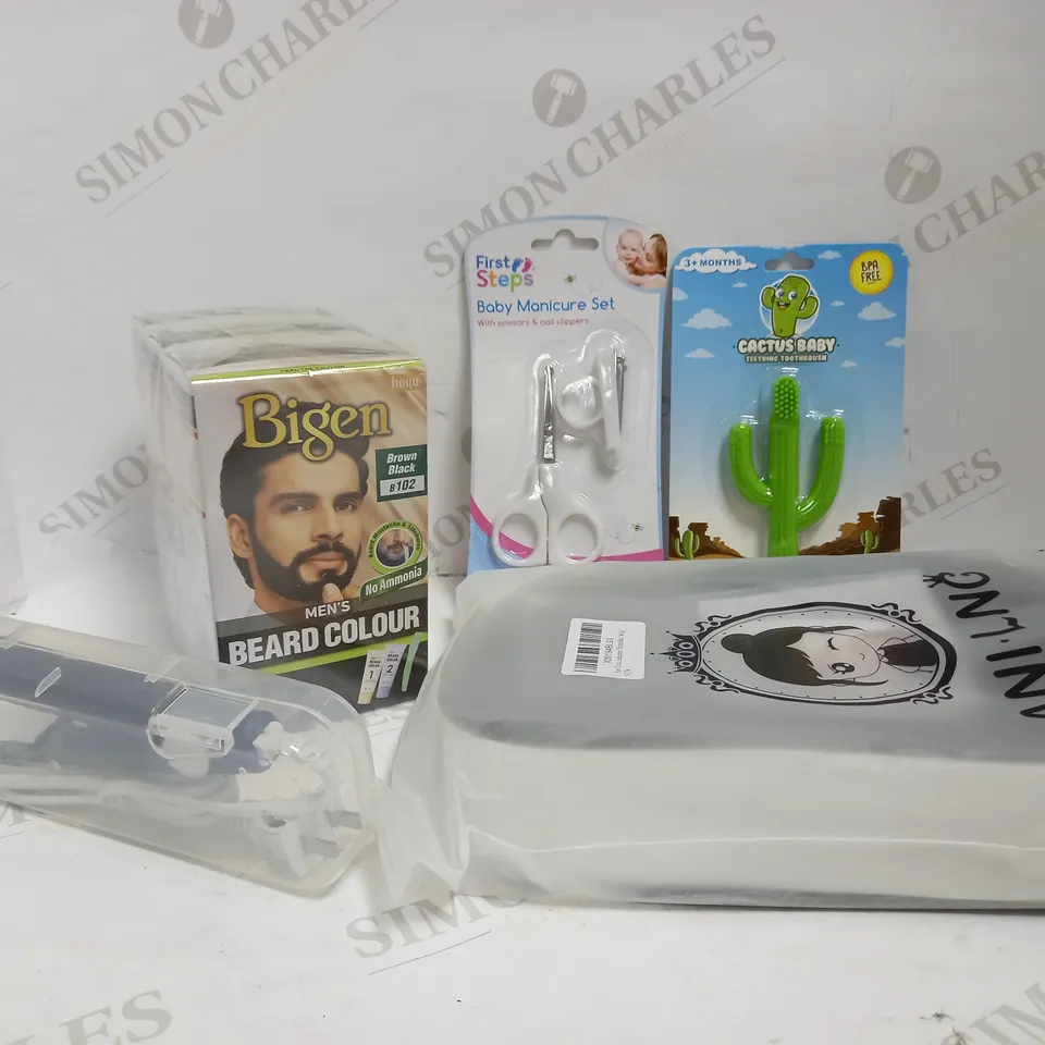 LOT OF APPROXIMATELY 10 ASSORTED HEALTH & BEAUTY ITEMS, TO INCLUDE WIGS, MINI STRAIGHTENERS, BEARD COLOUR, ETC