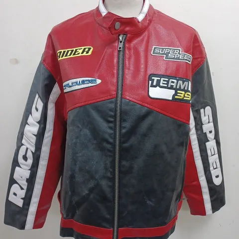 IETS FRANS LEATHER LOOK RACING STYLE JACKET - S P