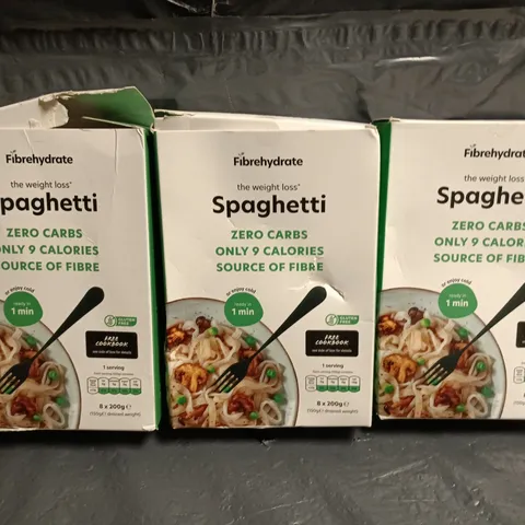 LOT OF 3 PACKS OF FIBRE HYDRATE ZERO CARB SPAGHETTI - 3 X 1.6KG