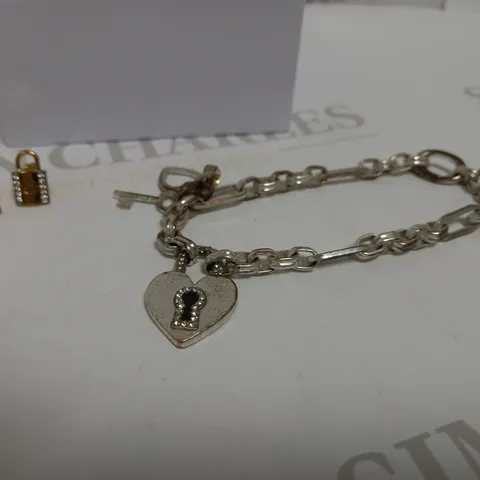 GUESS KEEP ME CLOSE STUD EARRINGS + BIBI BIJOUX PAVE HEART PADLOCK BRACELET