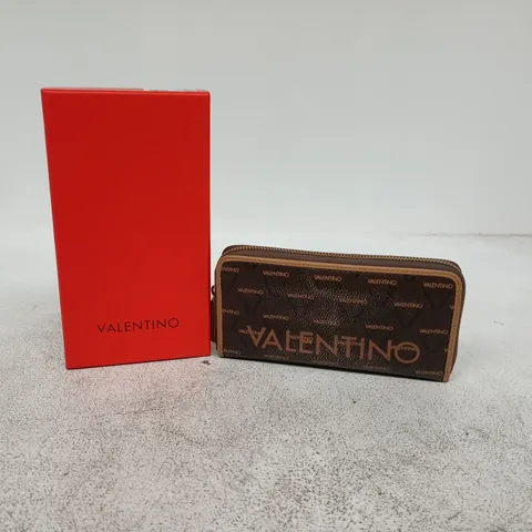 VALENTINO MONOGRAM WALLET β ZIP AROUND, BROWN (BOXED)