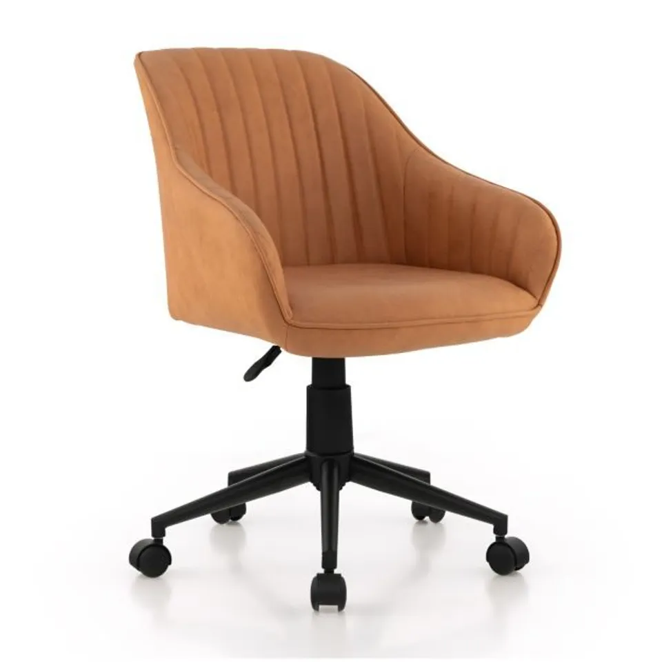 BOXED COSTWAY ROLLING HOME OFFICE CHAIR WITH BACKREST AND ADJUSTABLE HEIGHT