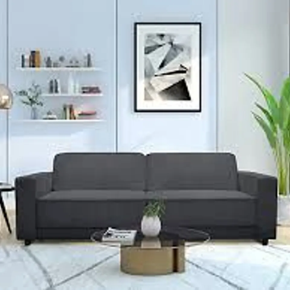 BOXED DOREL SOFA BED ALLIE 3 SEATER SOFABED ANTHRACITE CORDUROY