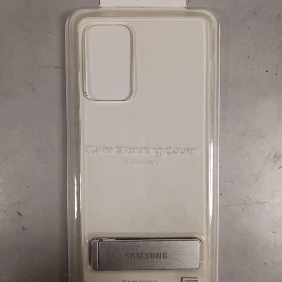 APPROXIMATELY 40 BOXED CLEAR STANDING COVER CASES FOR SAMSUNG GALAXY A72