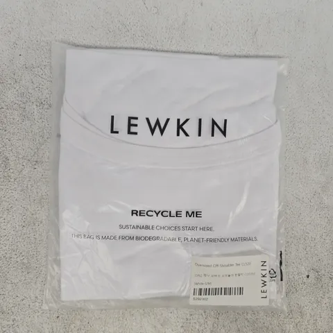 BAGGED LEWKIN OVERSIZED OFF-SHOULDER T-SHIRT IN WHITE SIZE S/M