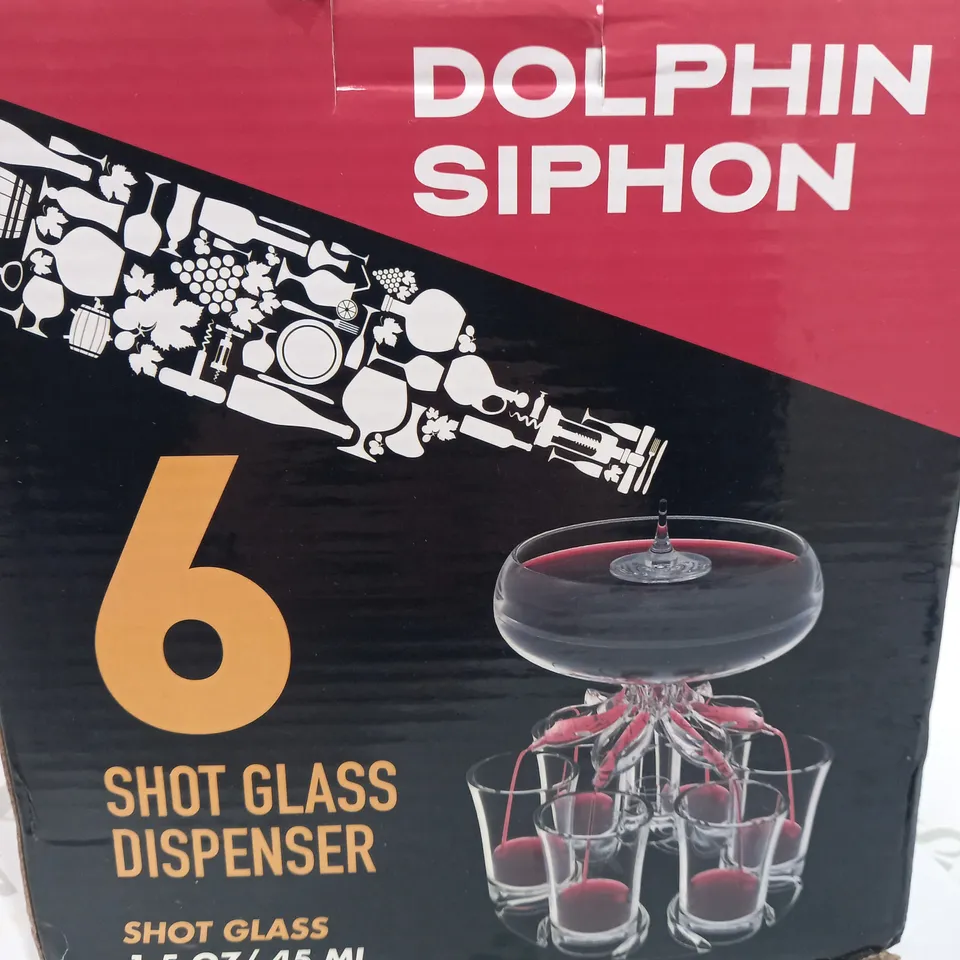 PARTY DRINK DISPENSER WITH 6 SHOT GLASSES AND HOLDER SET