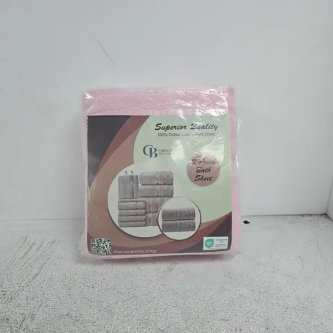 CASABELLA 2 PACK BATH SHEET PINK