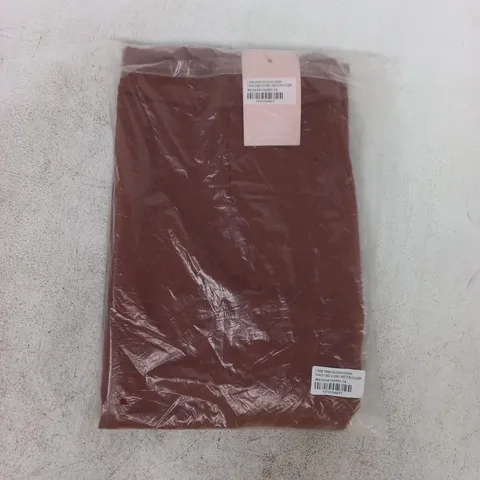 BAGGED PINK BOUTIQUE I SEE FIRE MOCHA HIGH WAISTED WIDE LEG TROUSERS SIZE 14