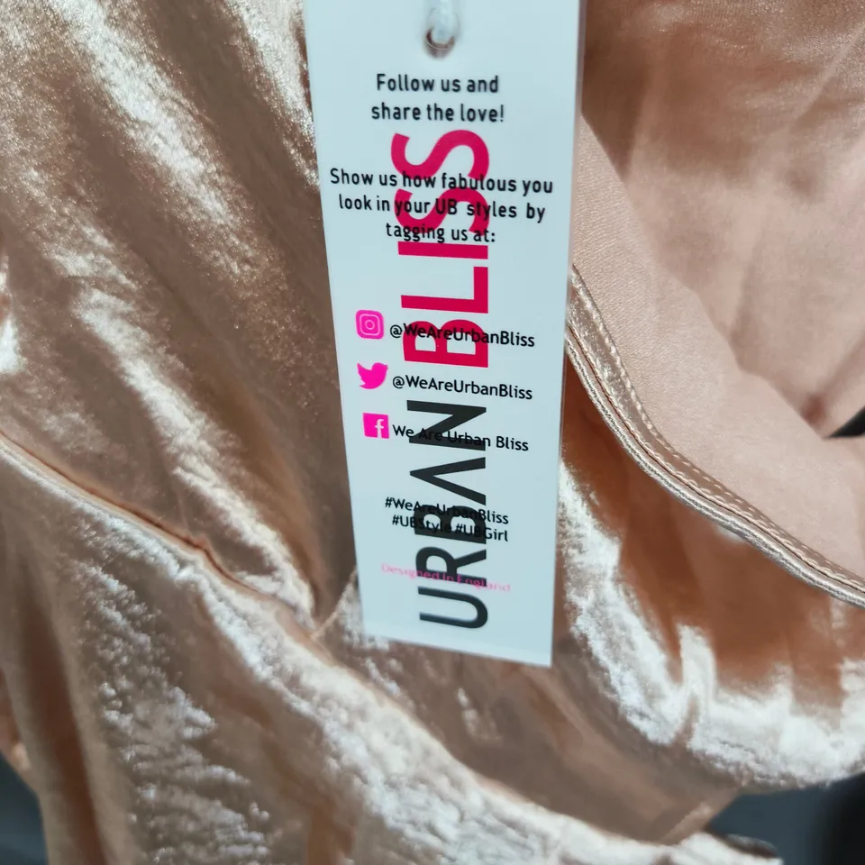 BOX OF APPROXIMATELY 30 URBAN BLISS CHAMPAGNE CAPE SLEEVE DRESS - SIZES 8 / 10 / 12