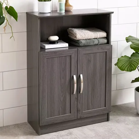 CALEDON LOW BATHROOM FLOOR CABINET - GREY OAK