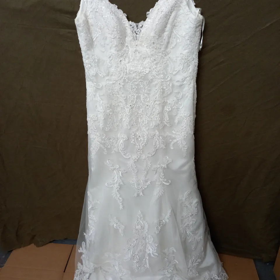 NET OVERLAY EMBELLISHED WEDDING DRESS  - 18