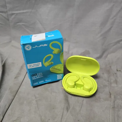BOXED JLAB GOAIR SPORT WIRELESS EARBUDS IN LIME GREEN