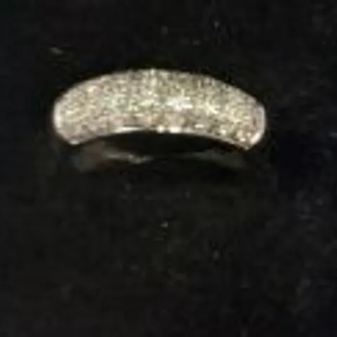 9CT WHITE GOLD HALF ETERNITY RING SET WITH NATURAL DIAMONDS